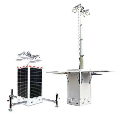 برج نور خورشیدی با پانل های خورشیدی 4*50 وات LED 4*300 وات