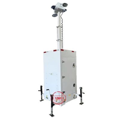 Mobile Camera Tower Cube Surveillance Unit For Construction Site Theft Prevention