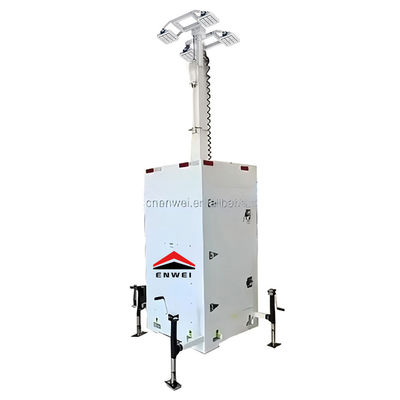 ساختاری جمع و جور برج های روشنایی LED تلفن همراه نصب شده 4 * 100W چراغ های LED برای روشنایی موقت