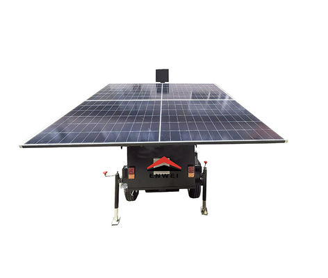 Black Design Solar Camera Security Trailer With Support Legs For Event Security