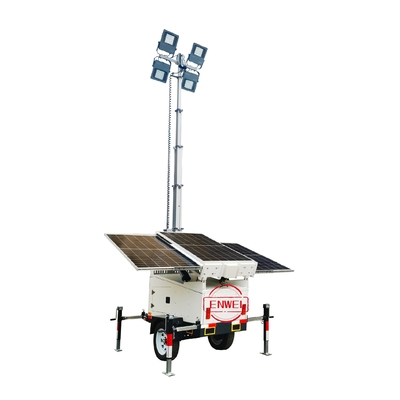 CE Certified Solar Trailer With 4*100W LED Light For Road Work Lighting
