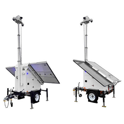 تریلر موبایل نظارت با 3 پانل خورشیدی برای امنیت پارکینگ