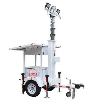 راه اندازی سریع امنیت تریلر خورشیدی با پنل های خورشیدی 2 * 435W برای سایت های ساختمانی املاک تجاری