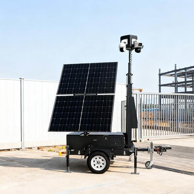 Mobile Solar-Powered Security Trailer Commercial Building Security Solution